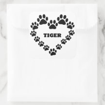 Gepersonaliseerde Cat Paw Print Vierkante Vorm Sti