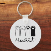 Gepersonaliseerde Cat Paw Sleutelhanger met naam (Voorkant)