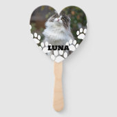 Gepersonaliseerde Cat Photo Hand Fan met Naam Handwaaier (Achterkant)