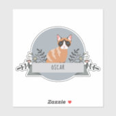 Gepersonaliseerde Cat Sticker Vinyl - De naam van  (Vel)