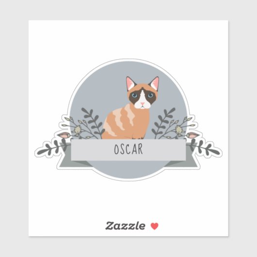 Gepersonaliseerde Cat Sticker Vinyl - De naam van  (Vel)