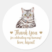 Gepersonaliseerde Cat Wedding Favoriete Stickers (Voorkant)