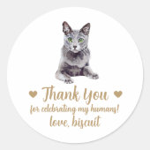 Gepersonaliseerde Cat Wedding Favoriete Stickers (Voorkant)