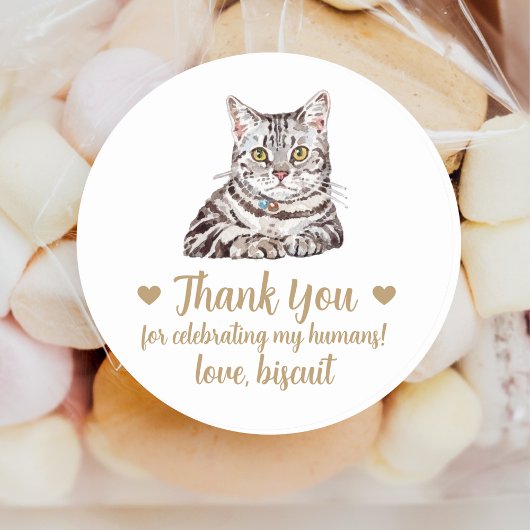 Gepersonaliseerde Cat Wedding Favoriete Stickers