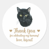 Gepersonaliseerde Cat Wedding Favoriete Stickers (Voorkant)