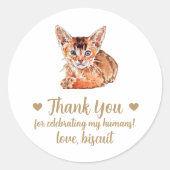 Gepersonaliseerde Cat Wedding Favoriete Stickers (Voorkant)