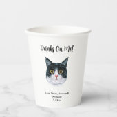Gepersonaliseerde Cat Wedding Papieren Bekers (Voorkant)
