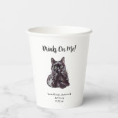 Gepersonaliseerde Cat Wedding Papieren Bekers (Achterkant)