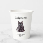 Gepersonaliseerde Cat Wedding Papieren Bekers (Voorkant)