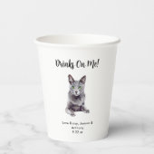 Gepersonaliseerde Cat Wedding Papieren Bekers (Achterkant)