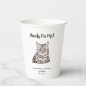 Gepersonaliseerde Cat Wedding Papieren Bekers (Voorkant)