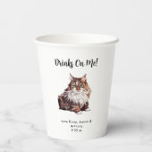 Gepersonaliseerde Cat Wedding Papieren Bekers (Achterkant)