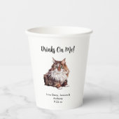 Gepersonaliseerde Cat Wedding Papieren Bekers (Voorkant)