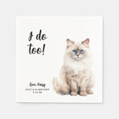 Gepersonaliseerde Cat Wedding Servet (Voorkant)