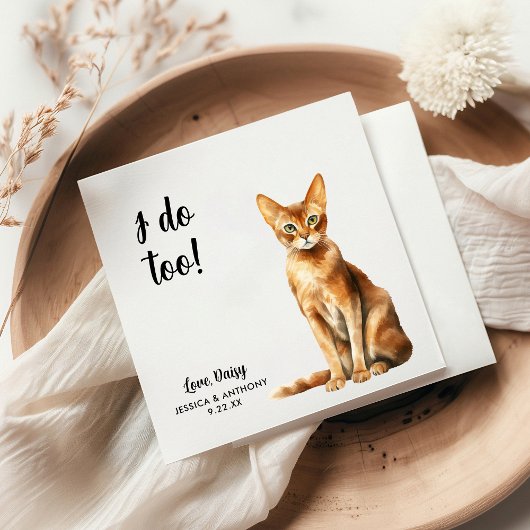 Gepersonaliseerde Cat Wedding Servet