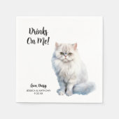 Gepersonaliseerde Cat Wedding Servet (Voorkant)