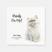 Gepersonaliseerde Cat Wedding Servet (Voorkant)