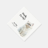 Gepersonaliseerde Cat Wedding Servet (Hoek)