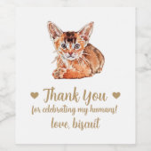 Gepersonaliseerde Cat Wedding Wijn Etiket (Enkel label)