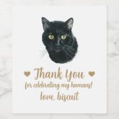 Gepersonaliseerde Cat Wedding Wijn Etiket (Enkel label)