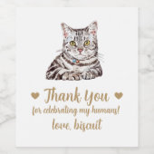 Gepersonaliseerde Cat Wedding Wijn Etiket (Enkel label)