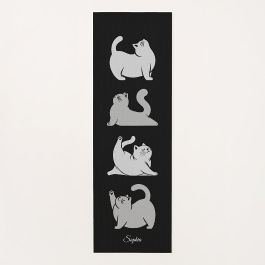 Gepersonaliseerde Cat Yoga Mat, aangepaste naam Gy Yogamat (Voorkant)