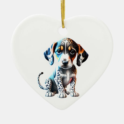 Gepersonaliseerde Catahoula Leopard Hond Puppy Keramisch Ornament (Voorkant)