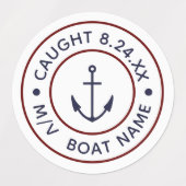 Gepersonaliseerde Catch of the Day Logo Round Labe Labels (Design 1)