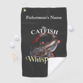 Gepersonaliseerde Catfish Whisperer donkere Gevist Golfhanddoek (Insitu)