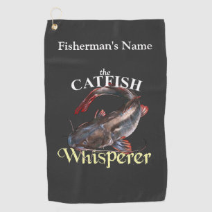 Gepersonaliseerde Catfish Whisperer donkere Gevist Golfhanddoek