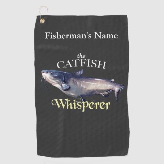 Gepersonaliseerde Catfish Whisperer Gevist handdoe Golfhanddoek (Voorkant)