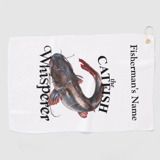 Gepersonaliseerde Catfish Whisperer Light Gevist h Golfhanddoek (Horizontaal)