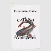 Gepersonaliseerde Catfish Whisperer Light Gevist h Golfhanddoek (Voorkant)