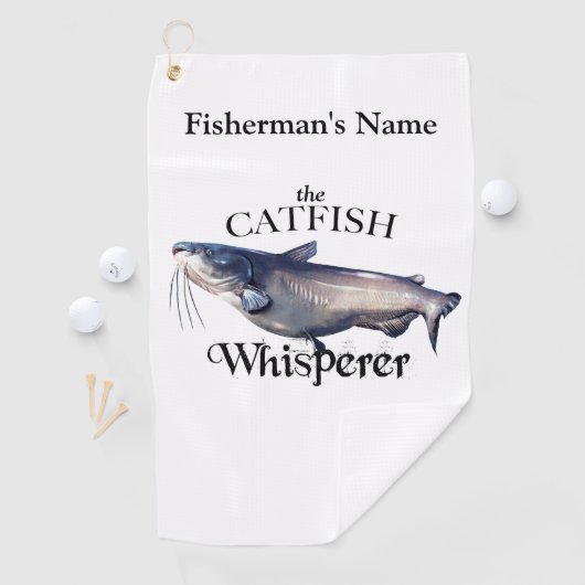 Gepersonaliseerde Catfish Whisperer Light Gevist h Golfhanddoek (Insitu)