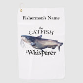 Gepersonaliseerde Catfish Whisperer Light Gevist h Golfhanddoek (Voorkant)