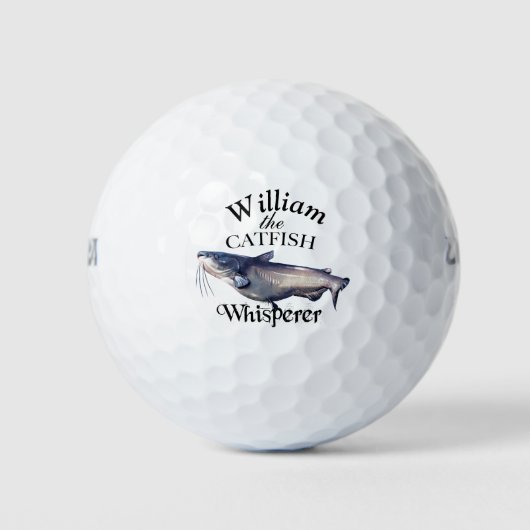 Gepersonaliseerde Catfish Whisperer Visser Golfballen (Voorkant)
