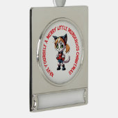 Gepersonaliseerde Catley Quinn Moorddadige Kerstmi Verzilverd Banner Ornament (Rechts)