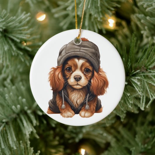 Gepersonaliseerde Cavalier King Charles Spaniel Ho Keramisch Ornament (Boom)