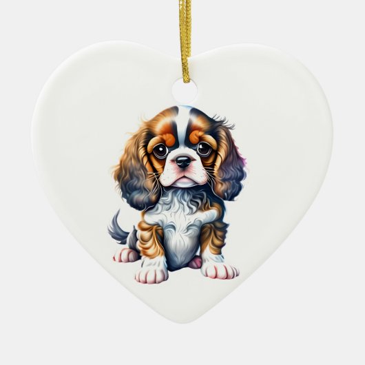 Gepersonaliseerde Cavalier King Charles Spaniel Pu Keramisch Ornament (Voorkant)