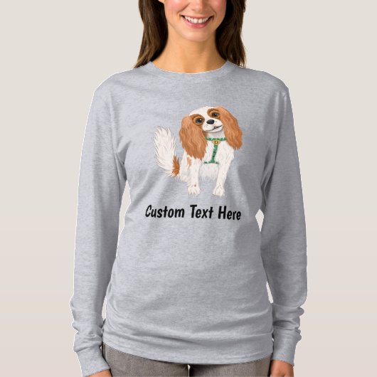 Gepersonaliseerde Cavalier King Charles Spaniel T-shirt (Voorkant)