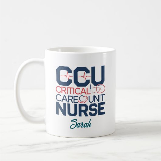 Gepersonaliseerde CCU Critical Care Unit Nurse Mok (Links)