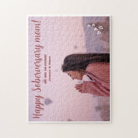 Gepersonaliseerde Celebrate Sober Mom Custom 1 Fot Legpuzzel (Verticaal)