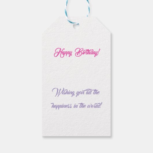 Gepersonaliseerde Celebration Gift Label Cadeaulabel (Achterkant)
