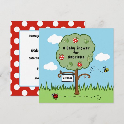 Gepersonaliseerde Celebration Tree Baby shower Uit (Voorkant / Achterkant)