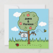 Gepersonaliseerde Celebration Tree Huwelijksuitnod (Voorkant)