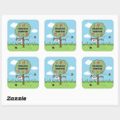 Gepersonaliseerde Celebration Tree Kind Vierkante Sticker (Vel)