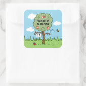 Gepersonaliseerde Celebration Tree Kind Vierkante Sticker (Tas)