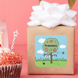 Gepersonaliseerde Celebration Tree Kind Vierkante Sticker