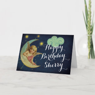 Gepersonaliseerde Celestial Moon Verjaardag Kaart