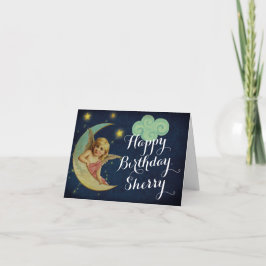 Gepersonaliseerde Celestial Moon Verjaardag Kaart